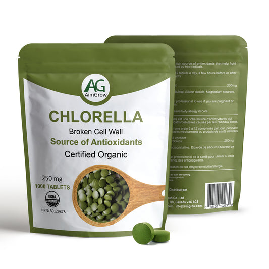 AimGrow Organic Chlorella (Broken Cell Wall), 250mg, 1000 Counts