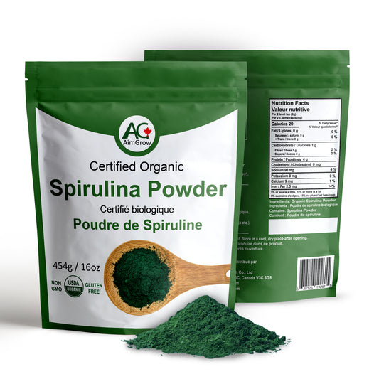 AimGrow Certificated Pure Organic Spirulina Powder (1LB)